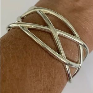 Vintage Tiffany silver open weave cuff